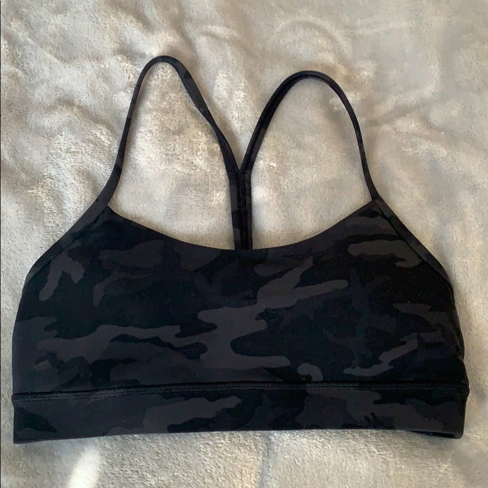 Lululemon Flow Y bra - incognito camo multi grey